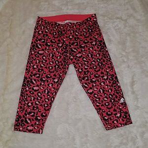 Adidas leggings Black and orange leopard print